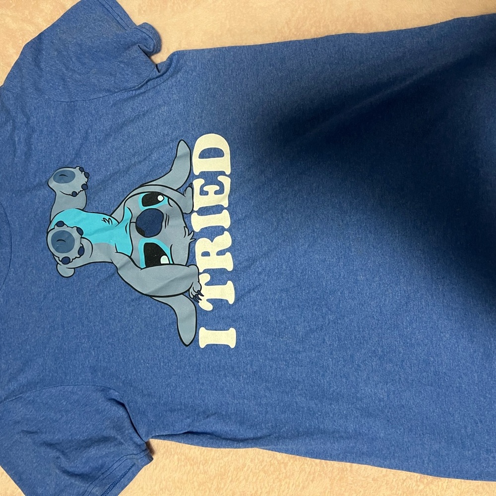 Blue Graphic T-Shirt with Cartoon Design